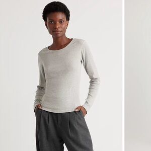 Quince, organic micro Rib, long sleeve shirt (NWT)